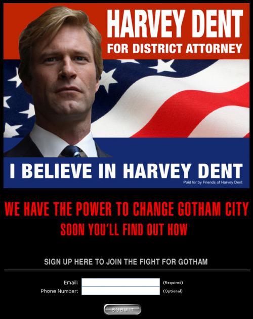 Dark Knight Viral Campaign revolving around Harvey Dent